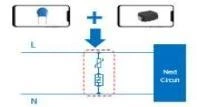 Power terminal protection scheme based on Semiconductor discharge tube (TSS) devices